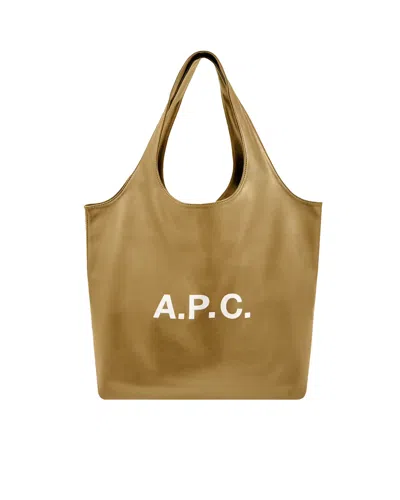 Apc Borsa Tote Ninon Olive In Brown
