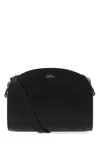 Apc A.p.c. Women Black Leather Mini Demi Lune Shoulder Bag
