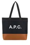 Apc Two-tone Denim And Leather Axel Shopping Bag