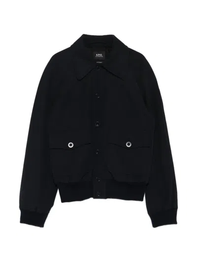 Apc Boutonne Jacket With Raglan Sleeves In Black