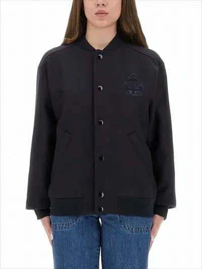 APC BOXY BLACK JACKET WITH SNAP-BUTTON CLOSURE