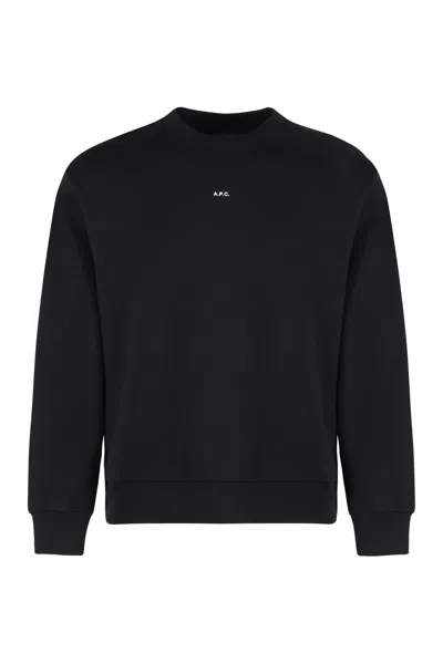 Apc Black Boxy Printed Micro Logo Sweatshirt