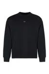 Apc A.p.c. Black Crewneck Sweatshirt With Micro Logo In Jersey In Black