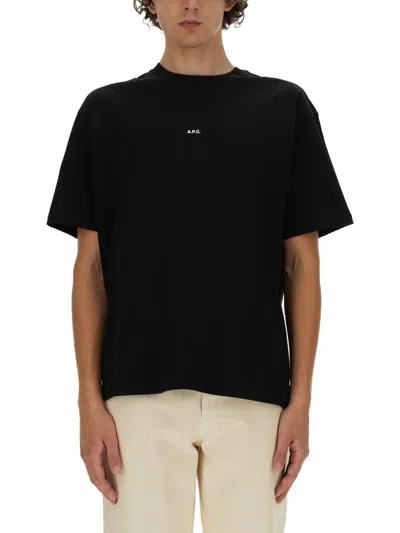 APC A.P.C. BOXY MICRO LOGO COTTON CREW-NECK T-SHIRT