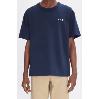 Apc A.p.c. Boxy Organic Cotton T-shirt In Blue