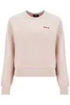 Apc A.p.c. Logo Flocked Boxy Fit Sweatshirt In Pink