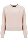 Apc A.p.c. Logo Flocked Boxy Fit Sweatshirt In Rose Poudre Bordeaux (pink)