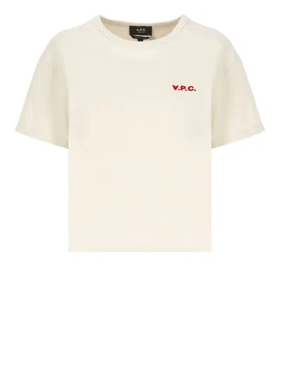 Apc A.p.c. Boxy Petit Vpc Crewneck T In Beige