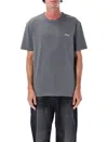 Apc Gray Flocked T-shirt In Gray