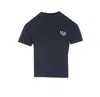 Apc Logo-embroidered Cotton T-shirt In Blu