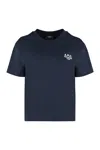Apc A.p.c. Boxy Rue Madame Cotton Crew-neck T-shirt In Blue