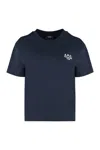 Apc A.p.c. Boxy Rue Madame Cotton Crew-neck T-shirt In Blue