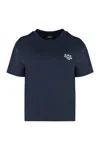 Apc A.p.c. Boxy Rue Madame Cotton Crew-neck T-shirt In Blue