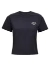 Apc Cropped T-shirt In Dark Blue Organic Cotton In Blue
