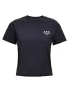 Apc Cropped T-shirt In Dark Blue Organic Cotton In Blue