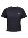 Apc Cropped T-shirt In Dark Blue Organic Cotton In Blue