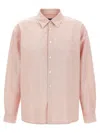 Apc Striped Boyfriend Shirt With Front Pocket In Red