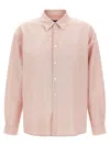 Apc Striped Boyfriend Shirt With Front Pocket In Red