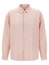 Apc Striped Boyfriend Shirt With Front Pocket In Red