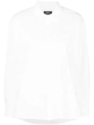 A.P.C. BOYFRIEND LOGO-EMBROIDERED SHIRT