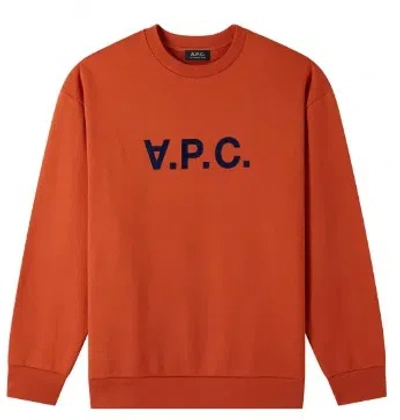 Apc A.p.c. Brick-red Cotton Sweaters In Orange
