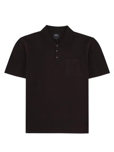 A.p.c. Polo Con Taschino In Brown