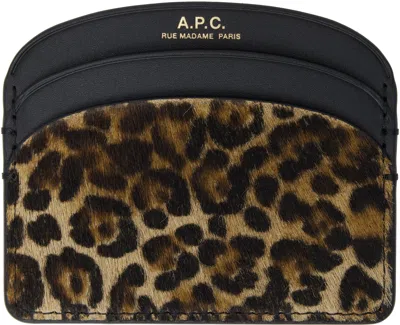 Apc Brown & Black Demi-lune Card Holder In Lzz Black