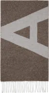 Apc Brown & Off-white Malo Scarf In Brown