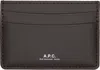 A.p.c. Brown Andre Card Holder In Brown