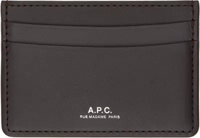 Apc Brown Andre Card Holder In Cae Dark Brown