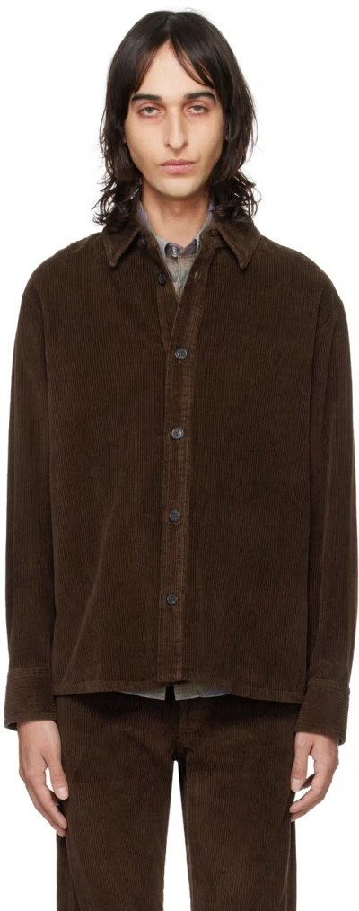 Apc Brown Bobby Shirt In Cae Dark Brown