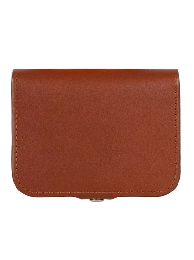 Apc Brown Calf Leather Snap-fastening Leather Wallet