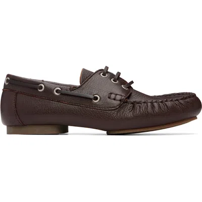 A.p.c. Brown Camille Boat Shoes In Animal Print