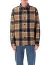 Apc Bobby Oversized Checked Wool-blend Flannel Overshirt In Brown