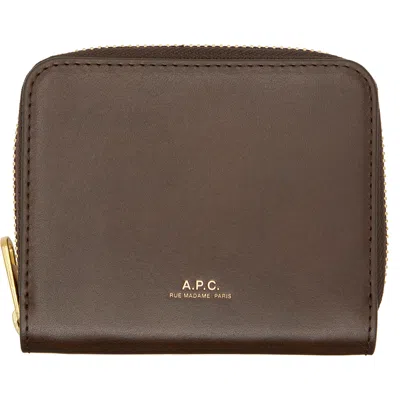A.p.c. Brown Chelsea Wallet In Kbd Jungle