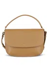 Apc A.p.c. Brown Cowhide Shoulder Bag With Flap Closure In Neutral