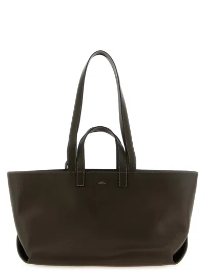 A.p.c. Small Drummer Logo-print Tote Bag In Brown