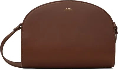 Apc Brown Demi-lune Bag In Cad Hazelnut
