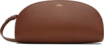 Apc Brown Demi-lune Baguette Bag In Cad Hazelnut
