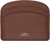 Apc Brown Demi-lune Card Holder In Brown