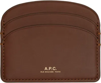 APC BROWN DEMI-LUNE CARD HOLDER