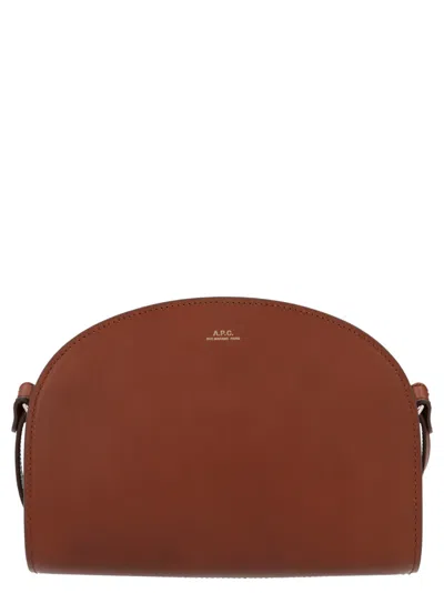 APC BROWN DEMI LUNE CROSSBODY BAG