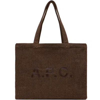 A.p.c. Brown Diane Shopping Tote In Caa Brown