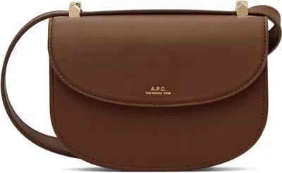 Apc Brown Genève Mini Bag In Cad Hazelnut