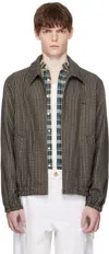 Apc Gilbert Checked Brushed Wool-blend Blouson Jacket In Brown