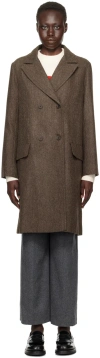 Apc Brown Ginny Coat In Caa Brown