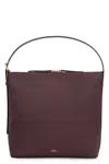 Apc A.p.c. Brown Goat Shoulder Bag In Burgundy
