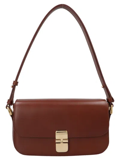 A.p.c. Brown Grace Baguette Shoulder Bag