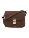 Apc A.p.c. Brown Leather Grace Mini Crossbody Bag In Brown
