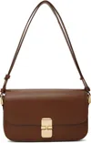 Apc A.p.c. Brown Leather Grace Shoulder Bag In Cad Hazelnut